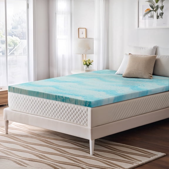 Nextay Memory Foam Mattress Topper, 2 Inch Gel Infused Memory Foam,Twin Size