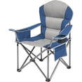 thumbnail image 1 of Bigleap Oversized Heavy Duty Camping Chair, Folding with Padded Seat, Cooler Bag & Cup Holder for Outdoor, Beach, Fishing, Concerts,Blue, 1 of 7
