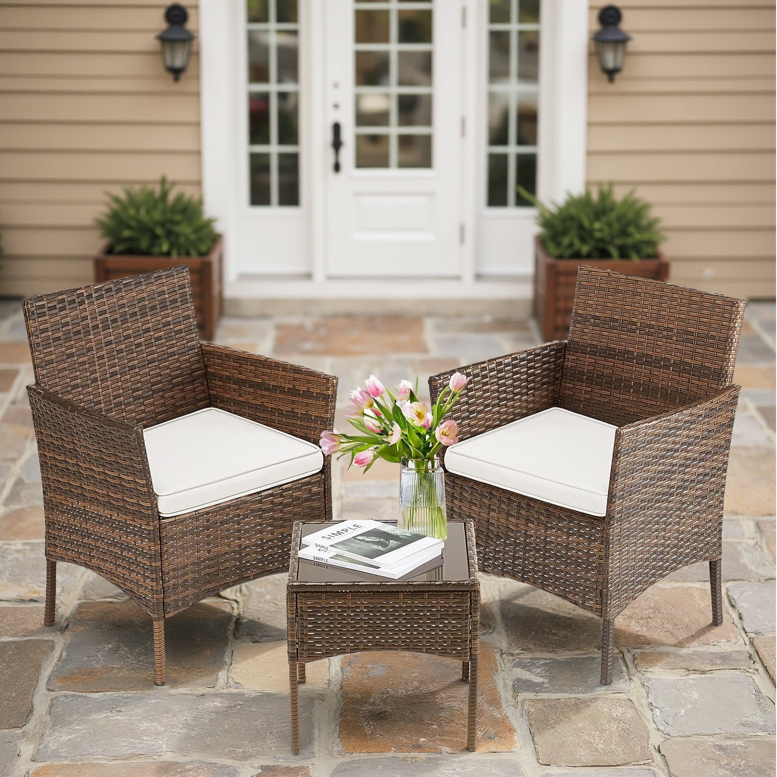 Conversation Set Piece Wicker Patio Set Walmart Outdoor Patio