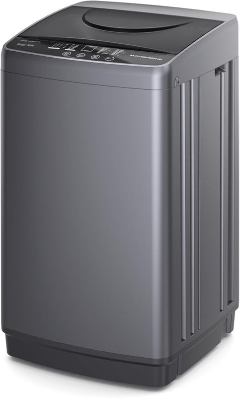 Bigleap Portable Washing Machine 7.7 lbs, Full-Automatic Compact Washer, 10 Cycles LED Display for Apartments, Dorms, RV, Gray