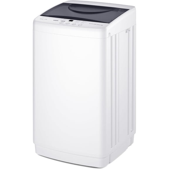 Bigleap Portable Washing Machine 7.7 lbs, Full-Automatic Compact Washer, 10 Cycles LED Display for Apartments, Dorms, RV, White