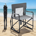 thumbnail image 1 of Bigleap Rocker Camping Chair, Portable Folding Rocking Chair with Solid, Durable Armrests, Drink Holder & Comfortable Mesh Backrest — Gray, 1 of 9