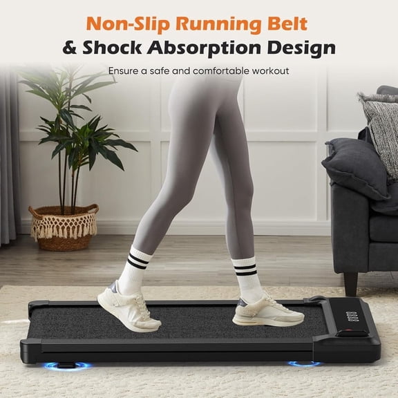 Nextay Treadmill , Under Desk Walking Pad for Home Office, Quiet Portable Treadmill for Small Spaces, Apartments with Remote Control & LED Display, Black
