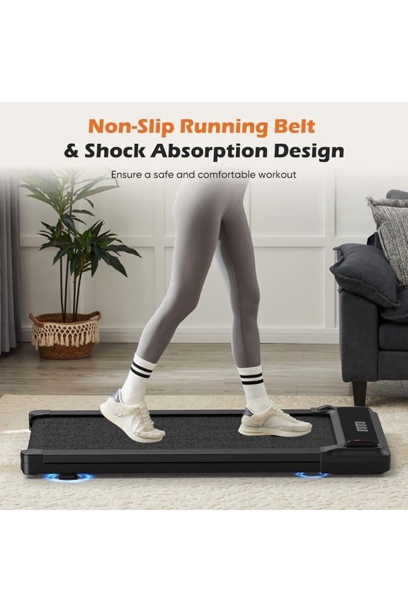 Treadmill , Under Desk Walking Pad for Home Office, Quiet Portable Treadmill for Small Spaces, Apartments with Remote Control & LED Display, Black