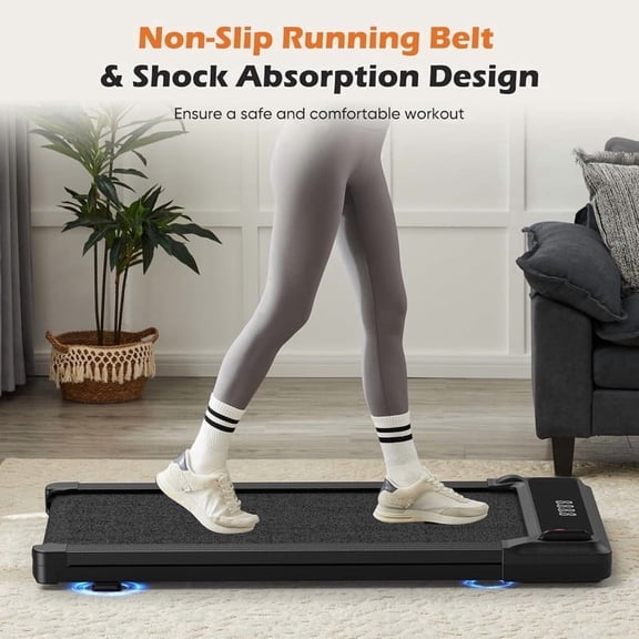 Nextay Treadmill , Under Desk Walking Pad for Home Office, Quiet Portable Treadmill for Small Spaces, Apartments with Remote Control & LED Display, Black