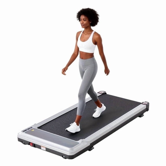 Nextay Treadmill , Under Desk Walking Pad for Home Office, Quiet Portable Treadmill for Small Spaces, Apartments with Remote Control & LED Display, Silver