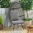 thumbnail image 1 of Bigleap Wicker Egg Chair, Outdoor Indoor Egg Basket Lounge Chair w Cushion for Patio Backyard Garden Living Room,Gray, 1 of 6