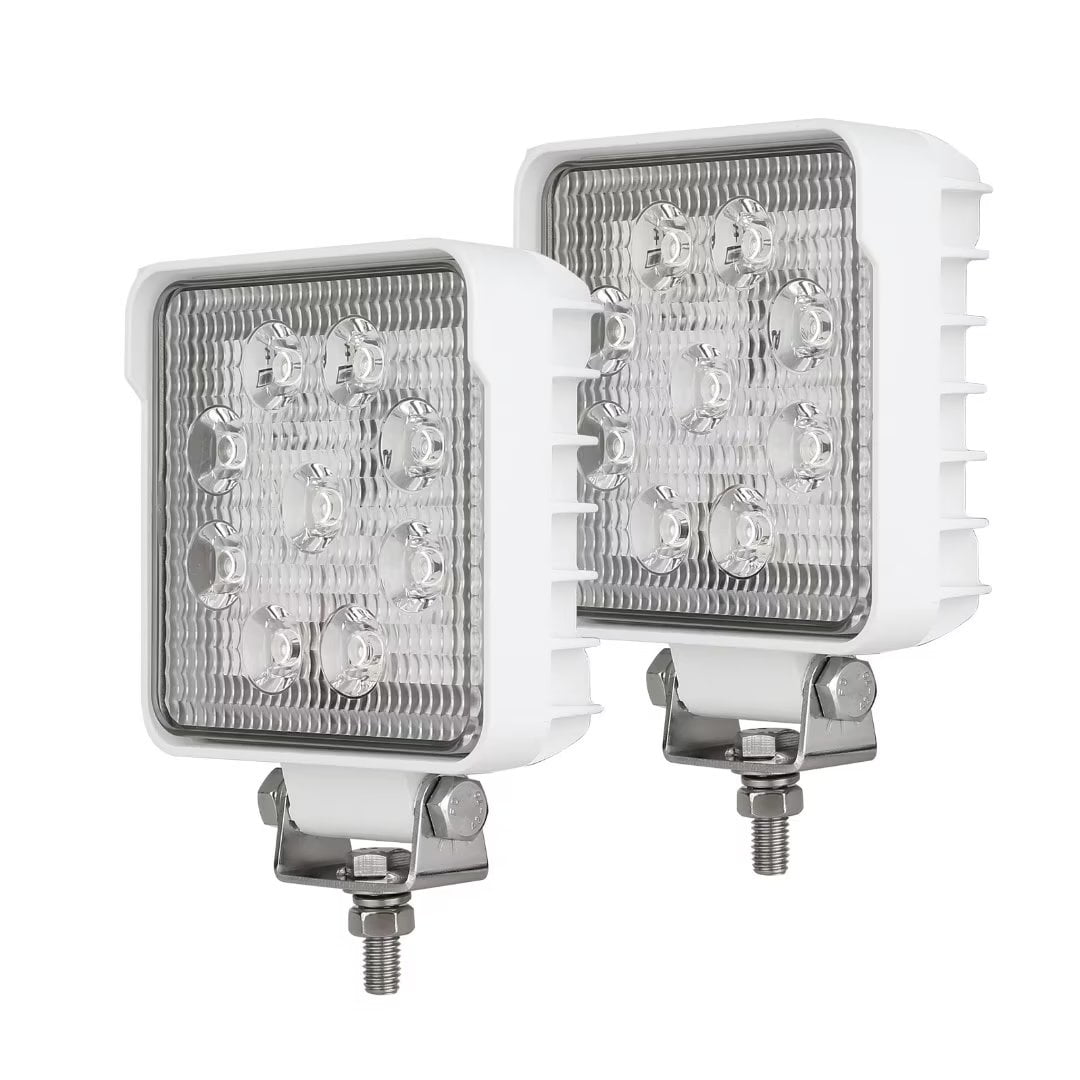 Biglion.x White 4inch LED Boat Lights Flood Beam Square Offroad Light Bars Driving Work Lights 2PCS Waterproof Led Deck Dock Marine Light Cube Pods for Truck Off-Road Car SUV ATV