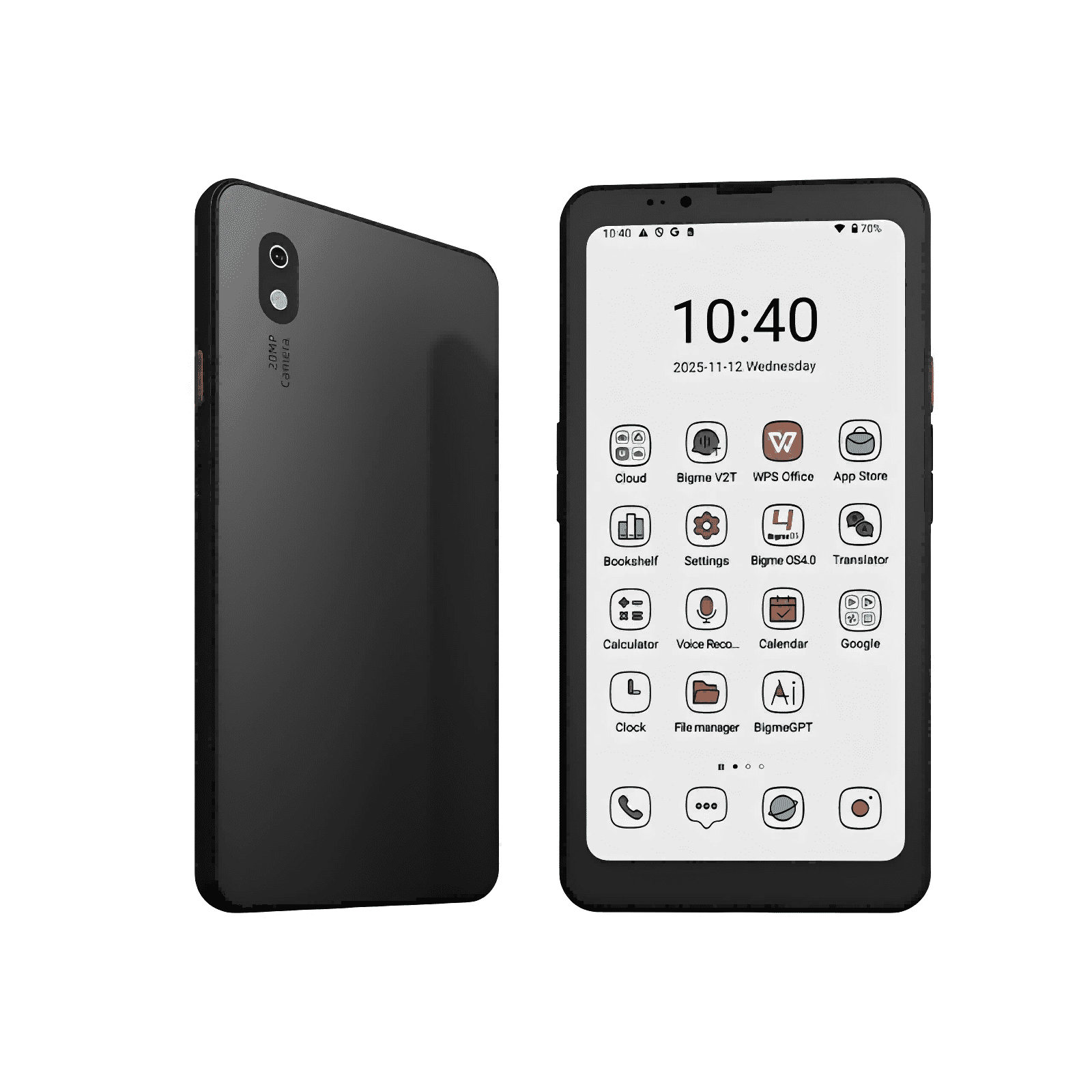 Bigme Hibreak Pro モノクロE-ink ブラック 256GB Bigme HiBreak Pro Color Epaper Phone, 6.13-inch E-Ink Display, 8GB