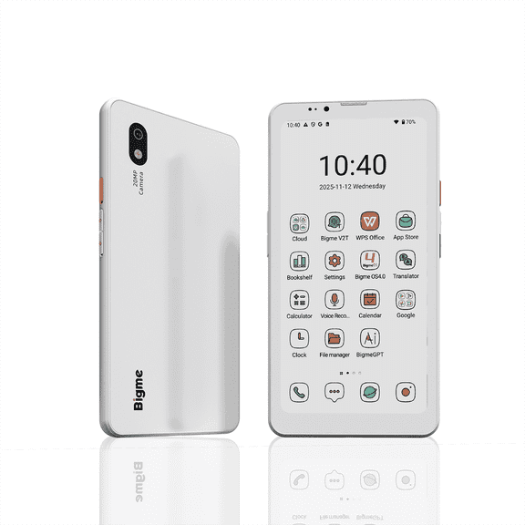 Bigme HiBreak Pro Color Epaper Phone, 6.13 inch E-Ink Display, 8GB+256GB,Ebook Reader, White