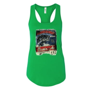 Bigmouth Brewing Co Fish Lovers Womens Tank Top, Kelly Green, Medium
