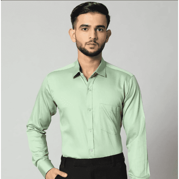 Bigreams Light Green Formal Shirt For Men’s