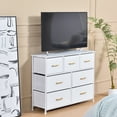 thumbnail image 1 of Bigroof 7 Drawer Faux Leather Dresser, White, 39.3"L x 11.8"W x 30.3"H, 28 lb, 1 of 8