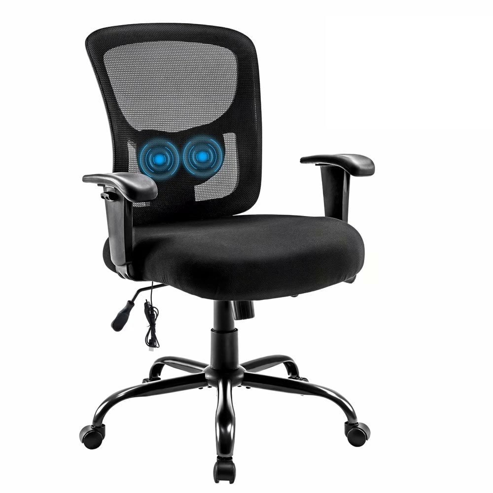 2-Pack Office Chair Armrests - Ergonomic Replacement Arm Covers With Lumbar Support