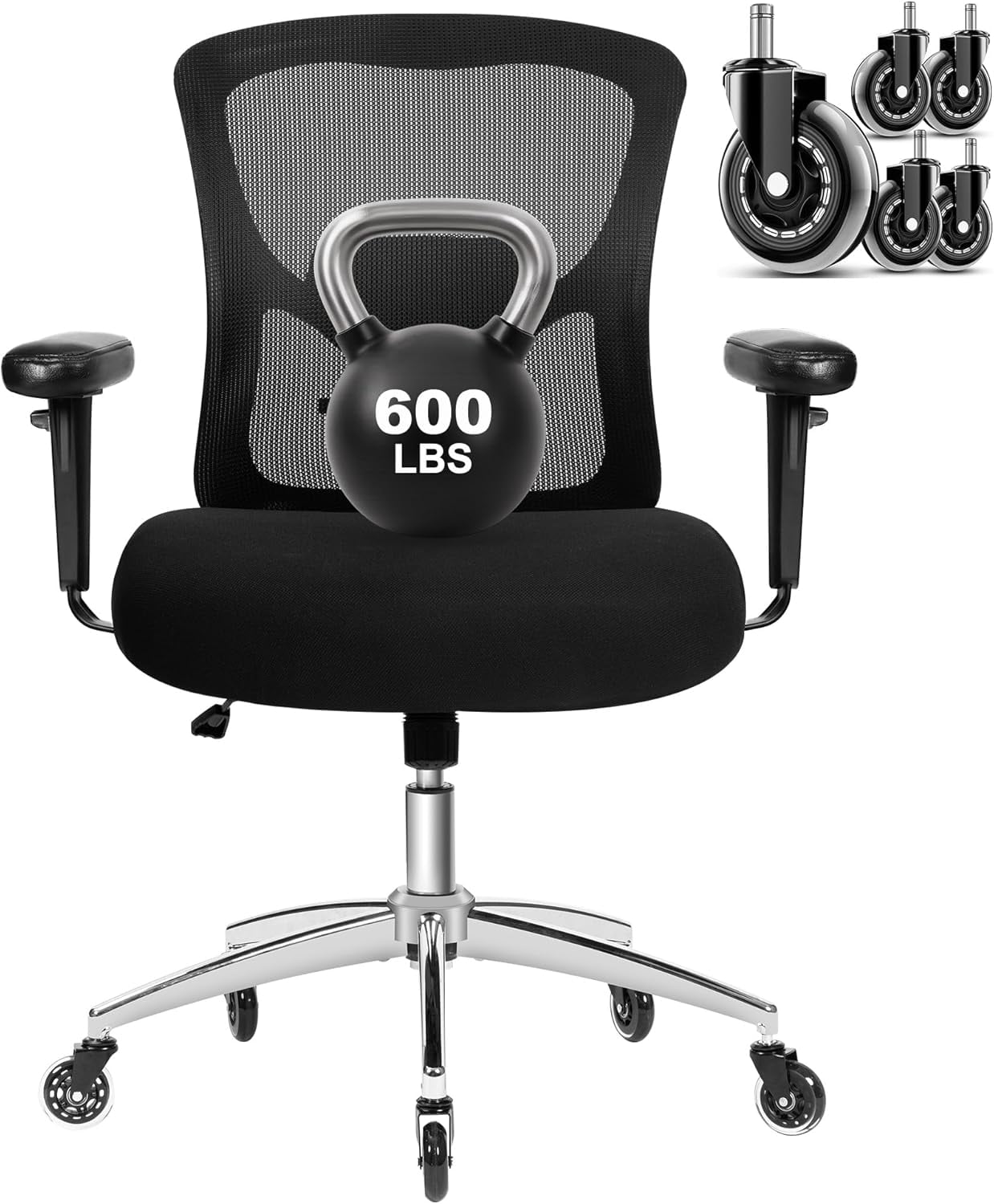 Bigroof Office Chair 600lbs, Ergonomic Computer Chair  3D Adjustable Armrest Lumbar Support  for Home Office