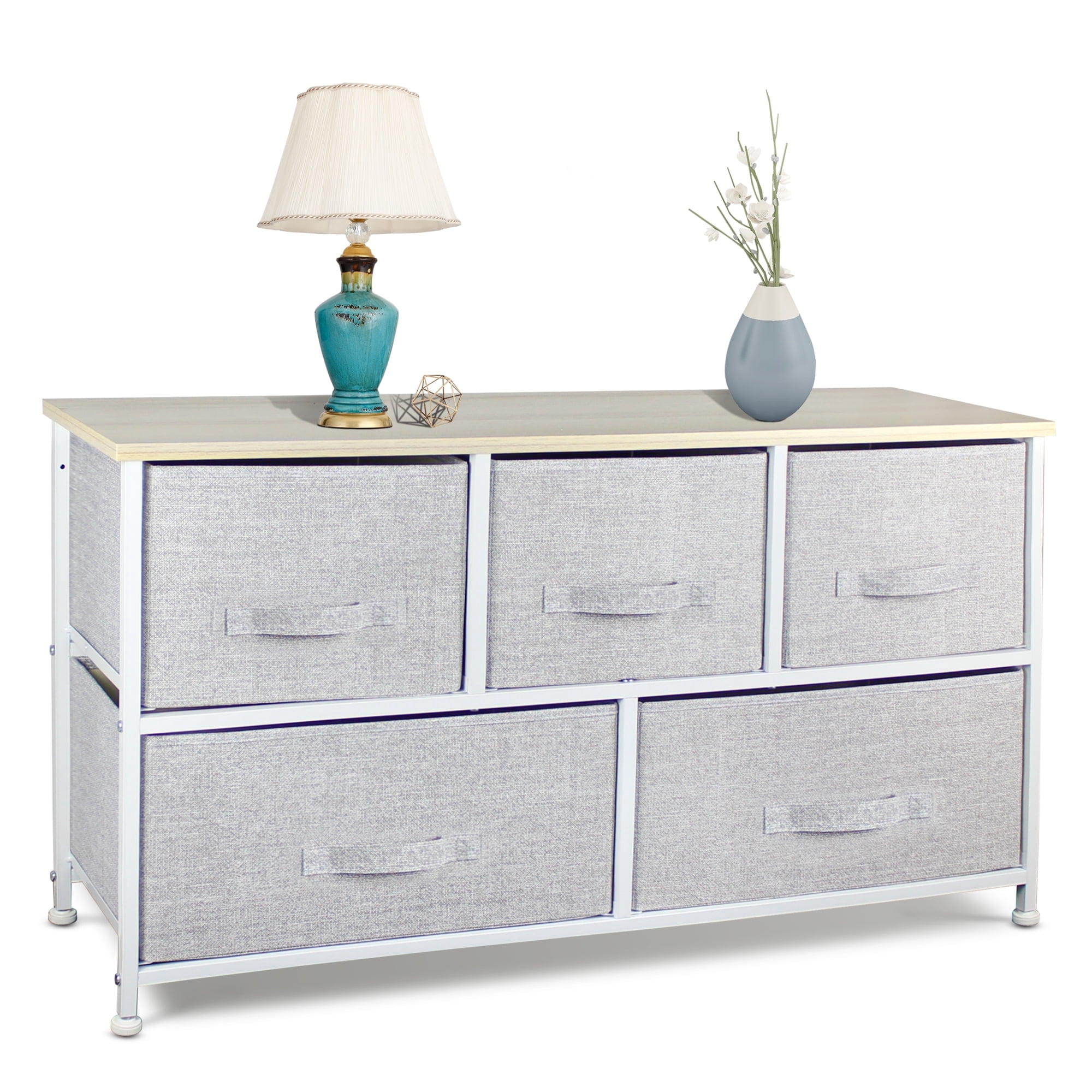 Bigroof 5-Drawer Dresser Storage Organizer, Sturdy Steel Frame with ...