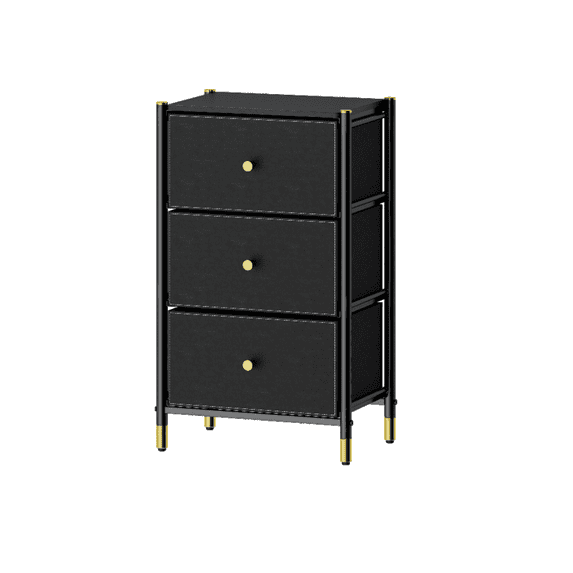 Bigroof Modern Dresser for Bedroom 3 Drawer Dresser Storage Tower with Large Capacity for Bedroom, Living Room & Closets - Steel Frame Wooden Top with Fabric Bins for Clothing Blankets Plush Toy