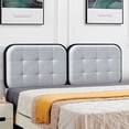thumbnail image 1 of Bigroof Wall Mount Upholstered Headboard for Cal King Size Bed, Diamond Tufting Velvet Fabric Adjust Height Freely Gray, 1 of 8