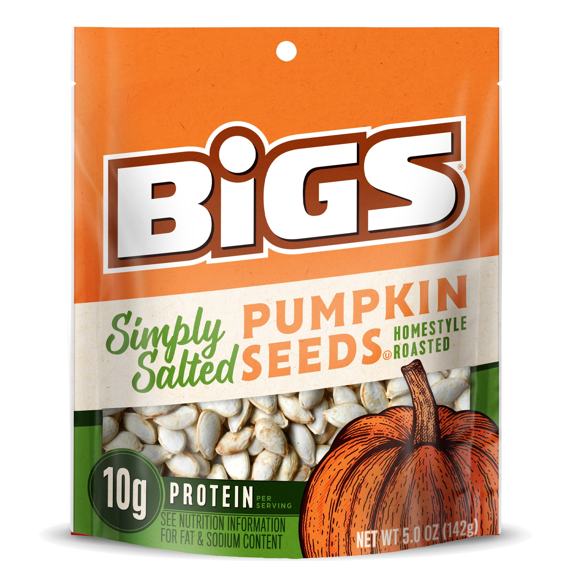 Bigs Simply Salted Homestyle Roasted Pumpkin Seeds, Keto Friendly