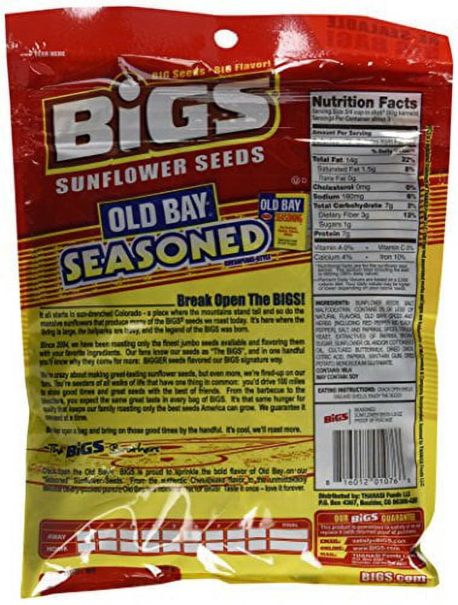 Bigs Old Bay Catch of the Day Seasoned Sunflower Seeds, 5.35 Ounce -- 12 per case
