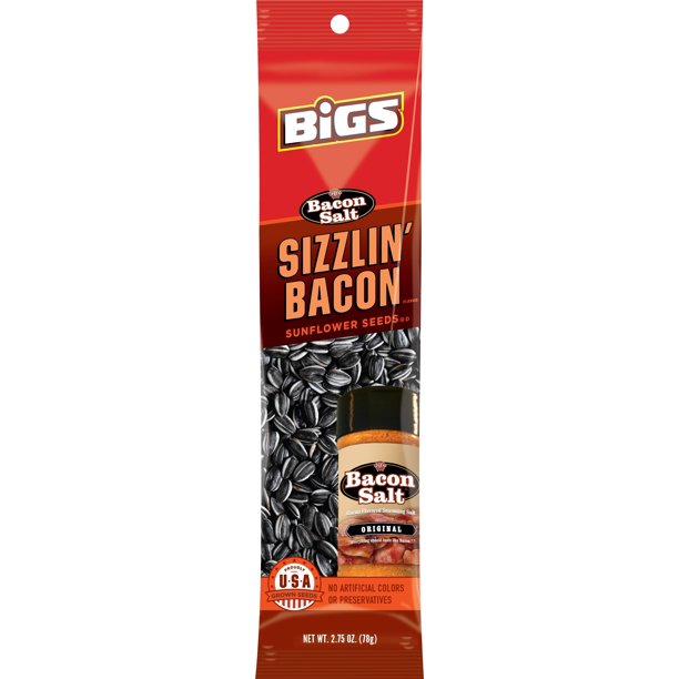 Bigs Sunflower Seeds Sizzlin Bacon 2.75oz (Pack of 12)