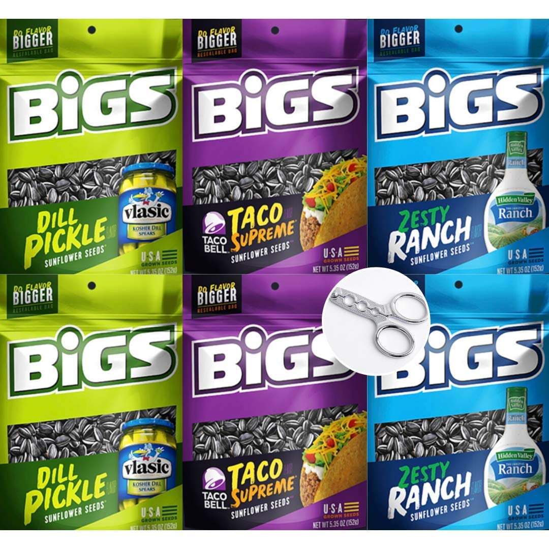 Bigs Sunflower Seeds Variety Pack Ranch, Dill Pickle, and Taco Taco