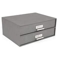 thumbnail image 1 of Bigso Birger 2-Drawer Fiberboard Label Frame Document Letter Box | Grey, 1 of 2