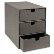 Bigso, Brown, Heavyweight Recycled fiberboard, Three Drawer Organizer, 9.92 x 6.3 x 8.07 "