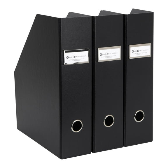 Bigso Fiona Fiberboard Upright Magazine Storage Boxes | 3 Piece | White