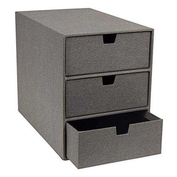 Bigso Ingrid 3-Drawer Fiberboard Desk Organizer Drawers | Blue