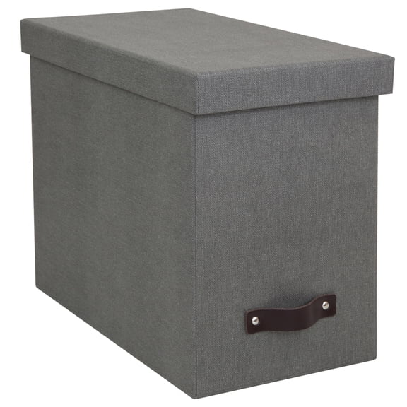 Bigso John Storage Box w/Handle- 7.36x13.26x10.51in Grey