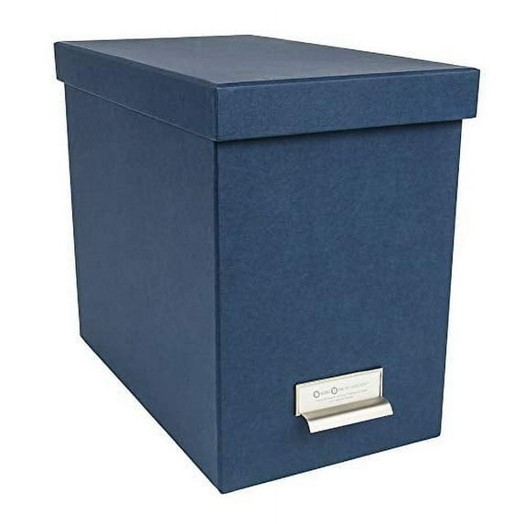 Bigso John Fiberboard Label Frame Desktop File Storage Box | Blue