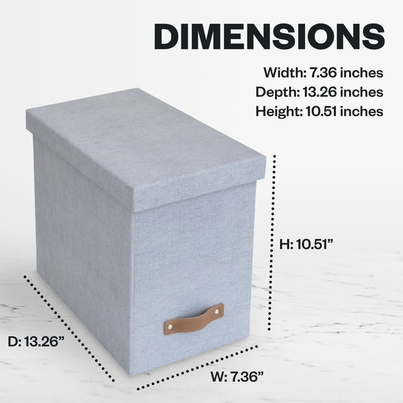 Bigso John Storage Box w/Handle- 7.36x13.26x10.51in Ash- Ballard