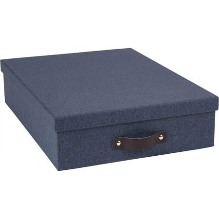 Bigso Oskar Canvas Fiberboard Document Letter Box | Blue