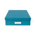 thumbnail image 1 of Bigso Oskar Fiberboard Label Frame Document Letter Box | Turquoise, 1 of 2