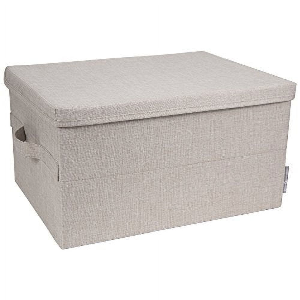 Medium Gray Foldable Fabric Storage Cube with Lid and Handles