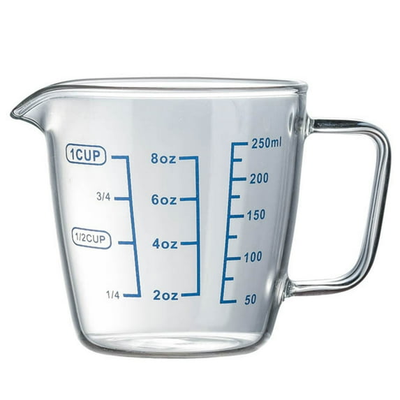 Bigstone 250ml Heat Resisting Glass Measuring Cup Milk Water Scale Microwave Tool