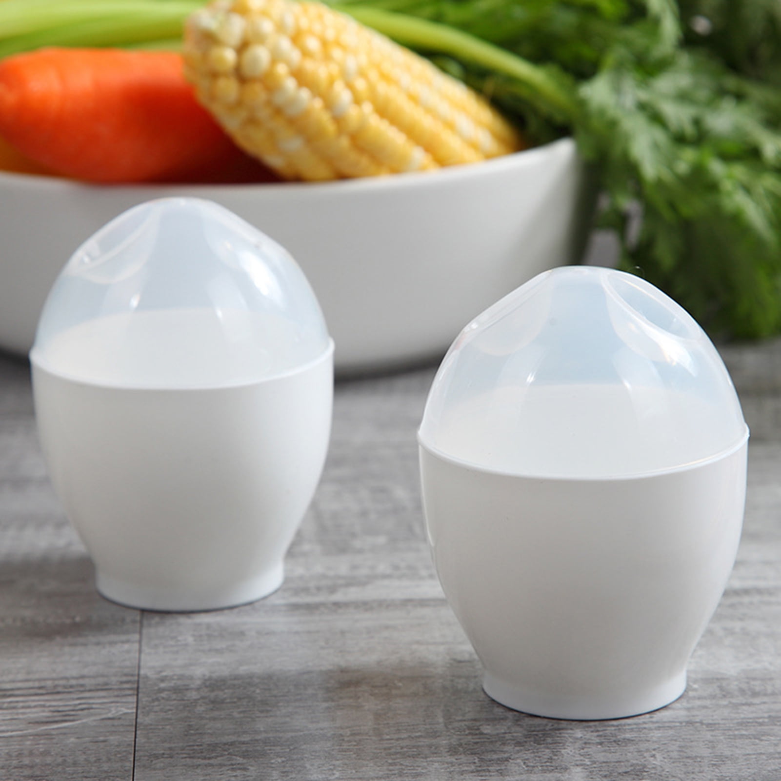 Bigstone 2Pcs Egg Poacher Reusable Easy to Clean Eggshaped Microwave