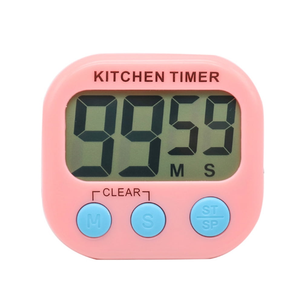 Plusbuyer Digital Kitchen Timer Electronic Alarm Magnetic Backing with LCD Display for Cooking Baking Sports Games Office (Pink) - HX103-2