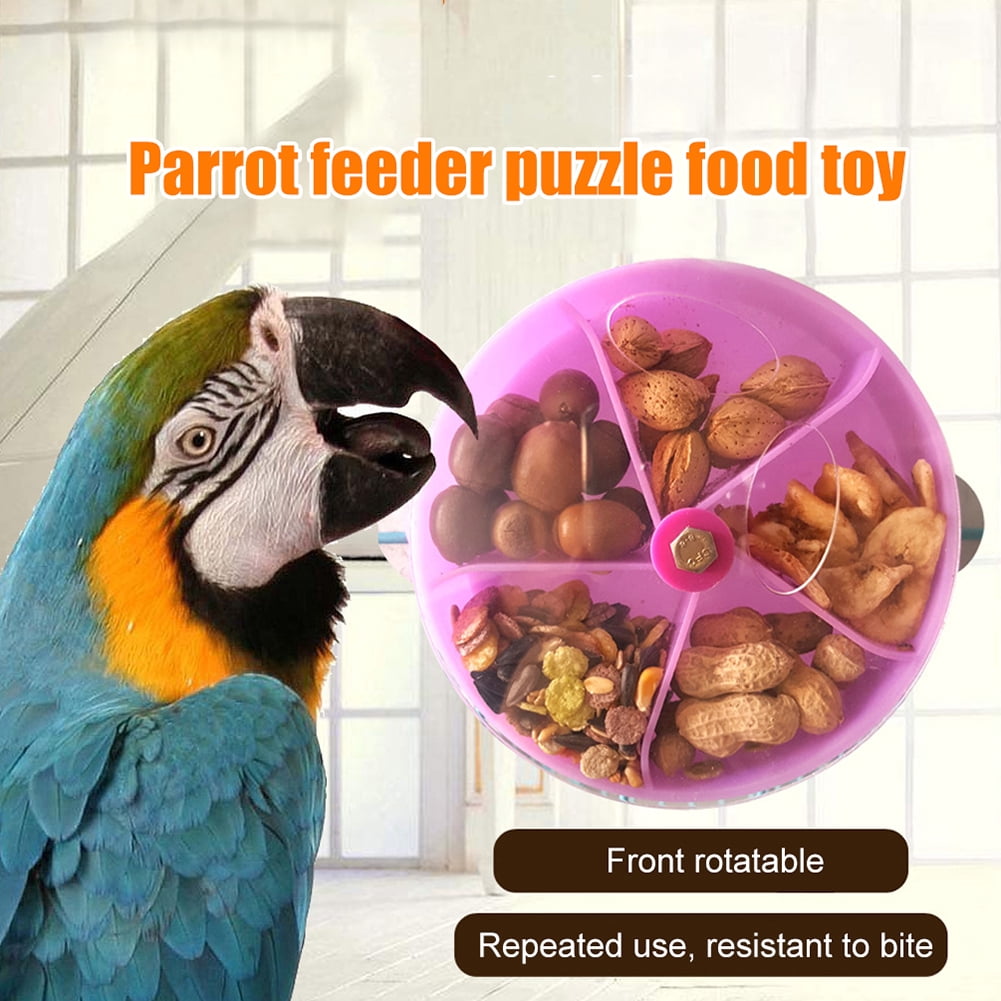 Picture of Bigstone Rotate Pet Parrot Toys Wheels Bite Chewing Birds Foraging Food ...