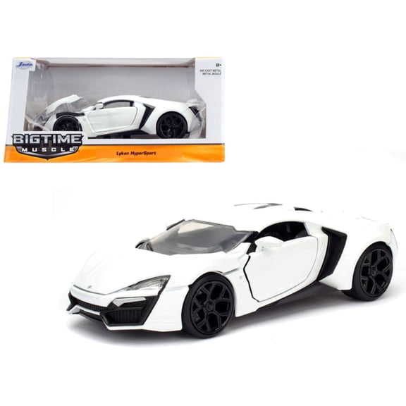 Bigtime Muscle Series 1:24 Scale Lykan Hypersport White Race Car(Selections May Vary)