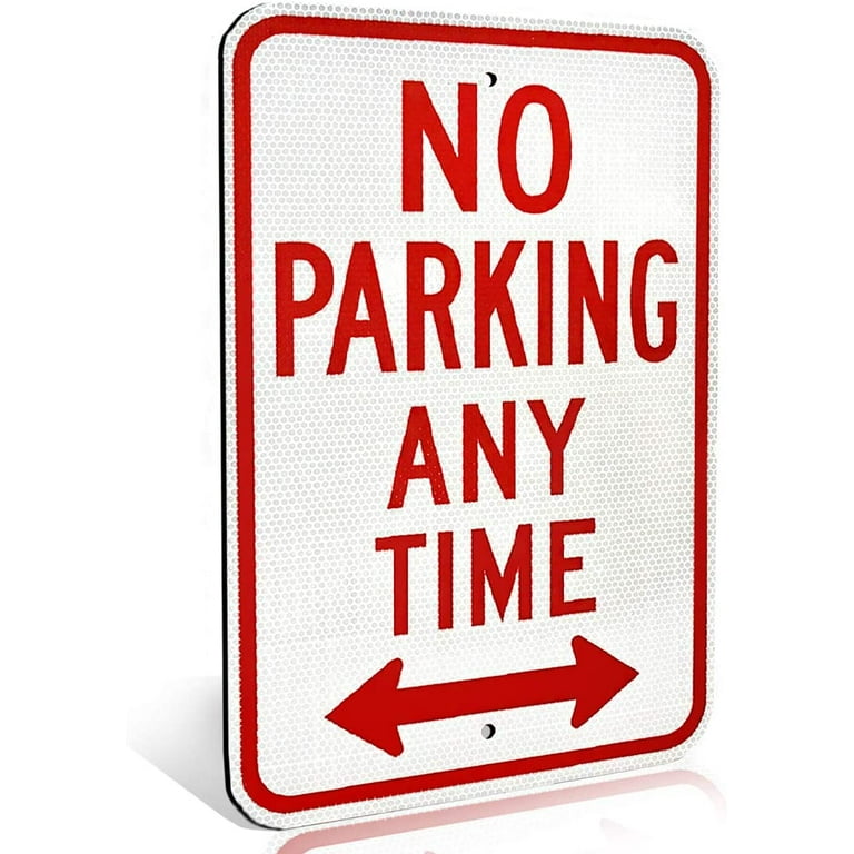 8x12 Metal Red White No Park Any Time Arrow Private Driveway Street Warning Sign 8x12 Metal Red White No Park Any Time Arrow Private Driveway Street Warning Sign