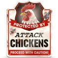 thumbnail image 1 of Bigtime Signs Attack Chickens Grunge PVC 9""x12"" | Chicken Coop Decor, 1 of 9