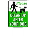 thumbnail image 1 of Signs Authority Clean Up After Your Dog Sign with Metal H-Stake - 18 x 9-Inch No Pooping Dog Signs for Yard - Weather-Resistant Pick Up After Your Dog Sign - Durable, Double-Sided Dog Signs for Lawn, 1 of 7