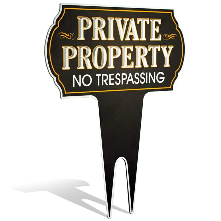 Private Property No Trespassing Metal Sign - Aluminum Composite, Weatherproof (Work House Signs)