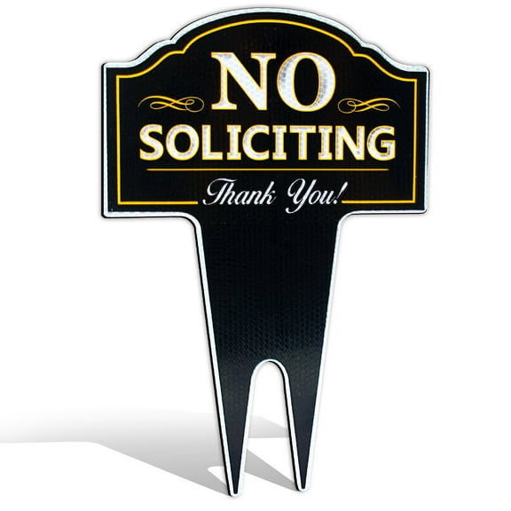 Bigtime | Signs Authority Ultra Reflective No Soliciting Outdoor Metal Yard Sign | 1