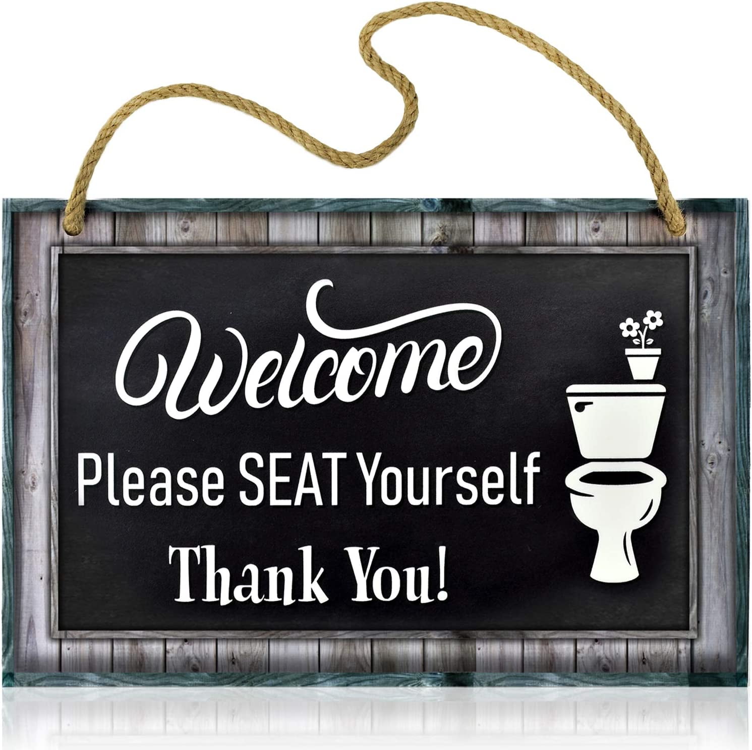 Bigtime Signs Funny Restroom Sign for Bathroom - Welcome, Please Seat ...