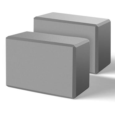 Biguphate Yoga Blocks 2 Pack, EVA Foam Yoga Blocks, Soft Non-Slip Exercise Blocks - Gray
