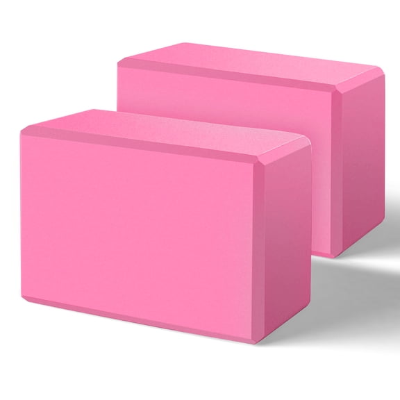 Biguphate Yoga Blocks 2 Pack, EVA Foam Yoga Blocks, Soft Non-Slip Exercise Blocks - Magenta
