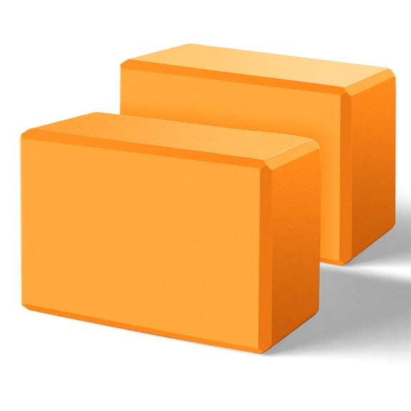 Biguphate Yoga Blocks 2 Pack, EVA Foam Yoga Blocks, Soft Non-Slip Exercise Blocks - Orange